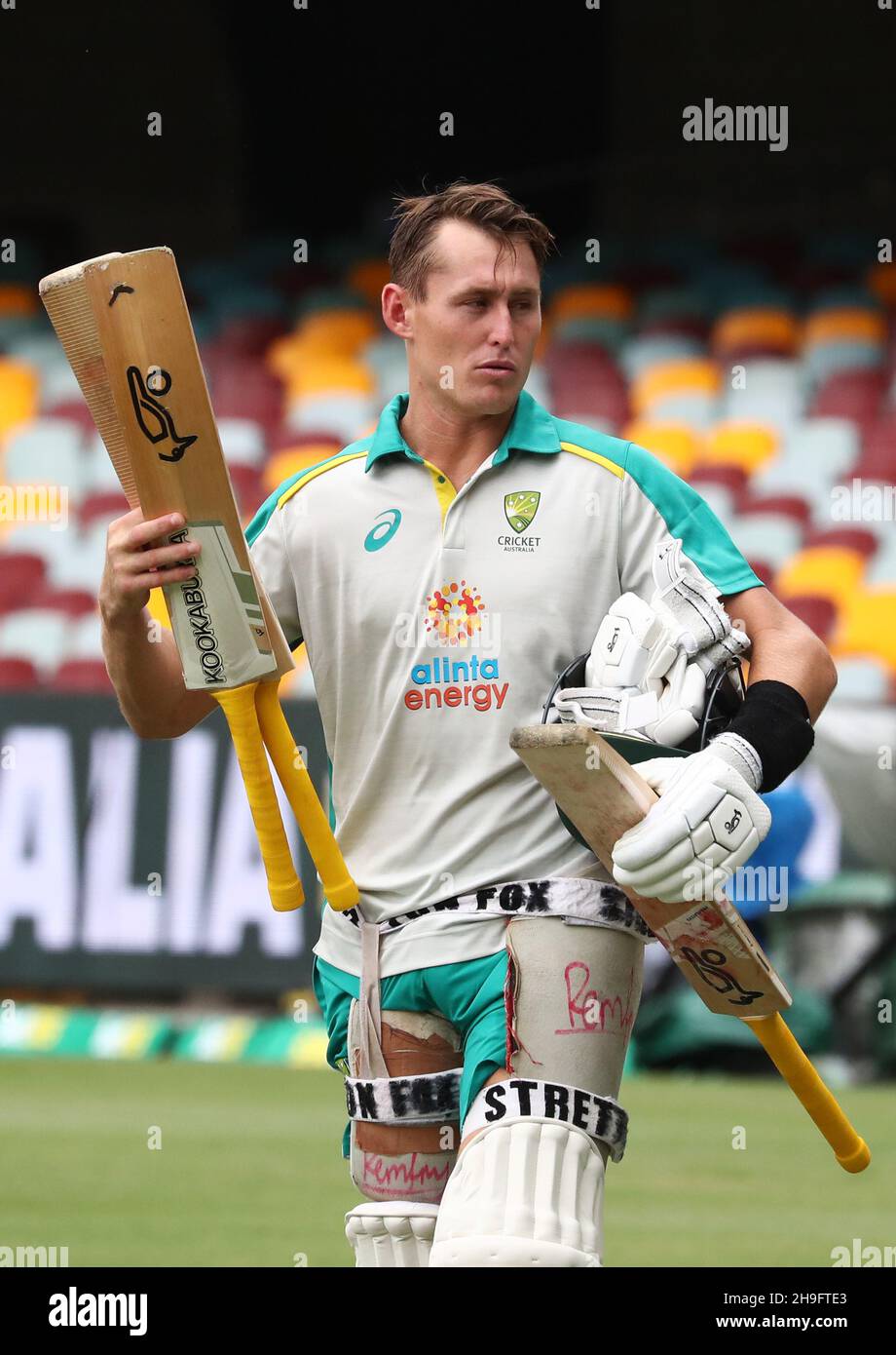 Australia's Marnus Labuschagne during a nets session at The Gabba ...