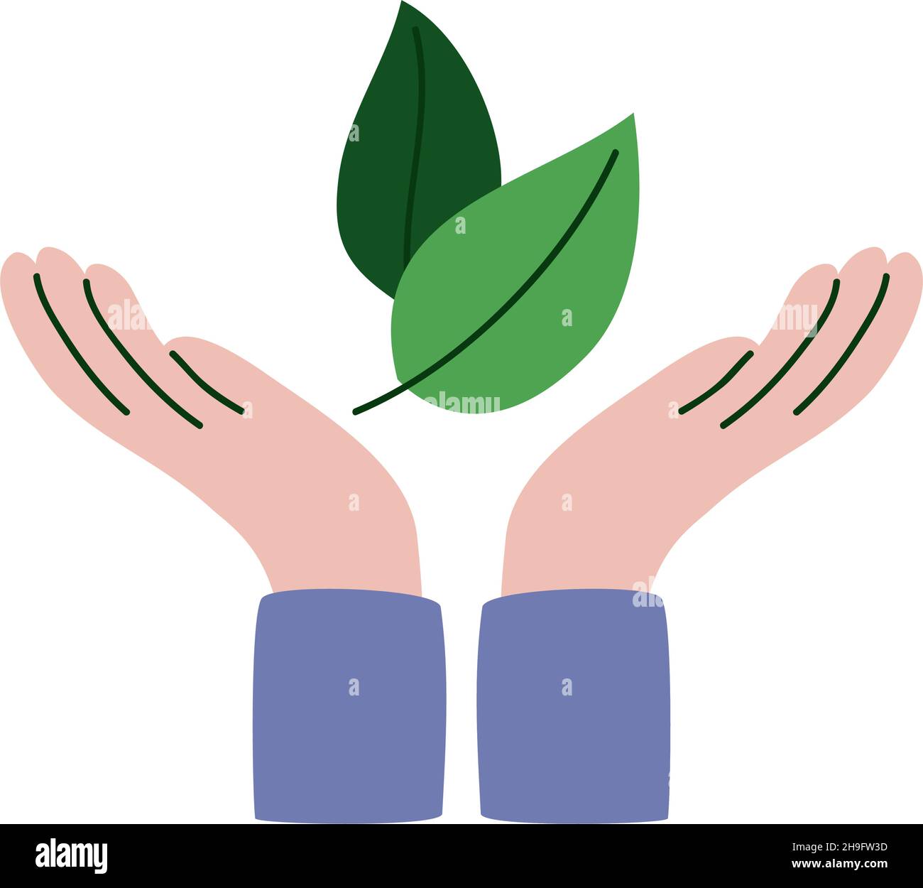 hands lifting leafs ecology icon Stock Vector Image & Art - Alamy