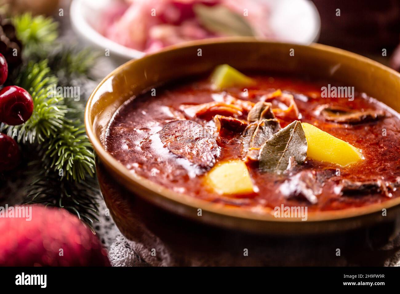 Cabbage soup Kapustnica, a traditional Slovak festive dish Stock