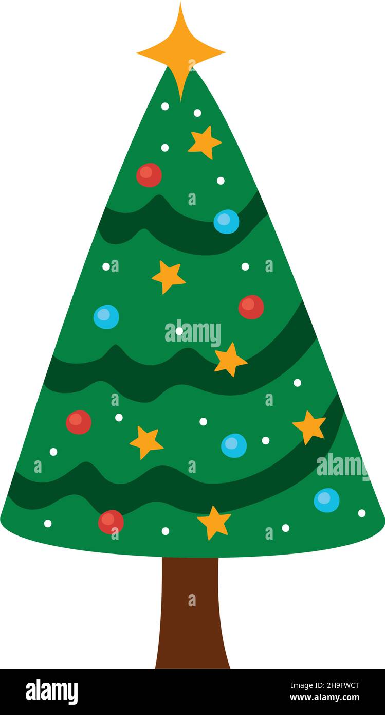 christmas tree with star icon Stock Vector Image & Art - Alamy