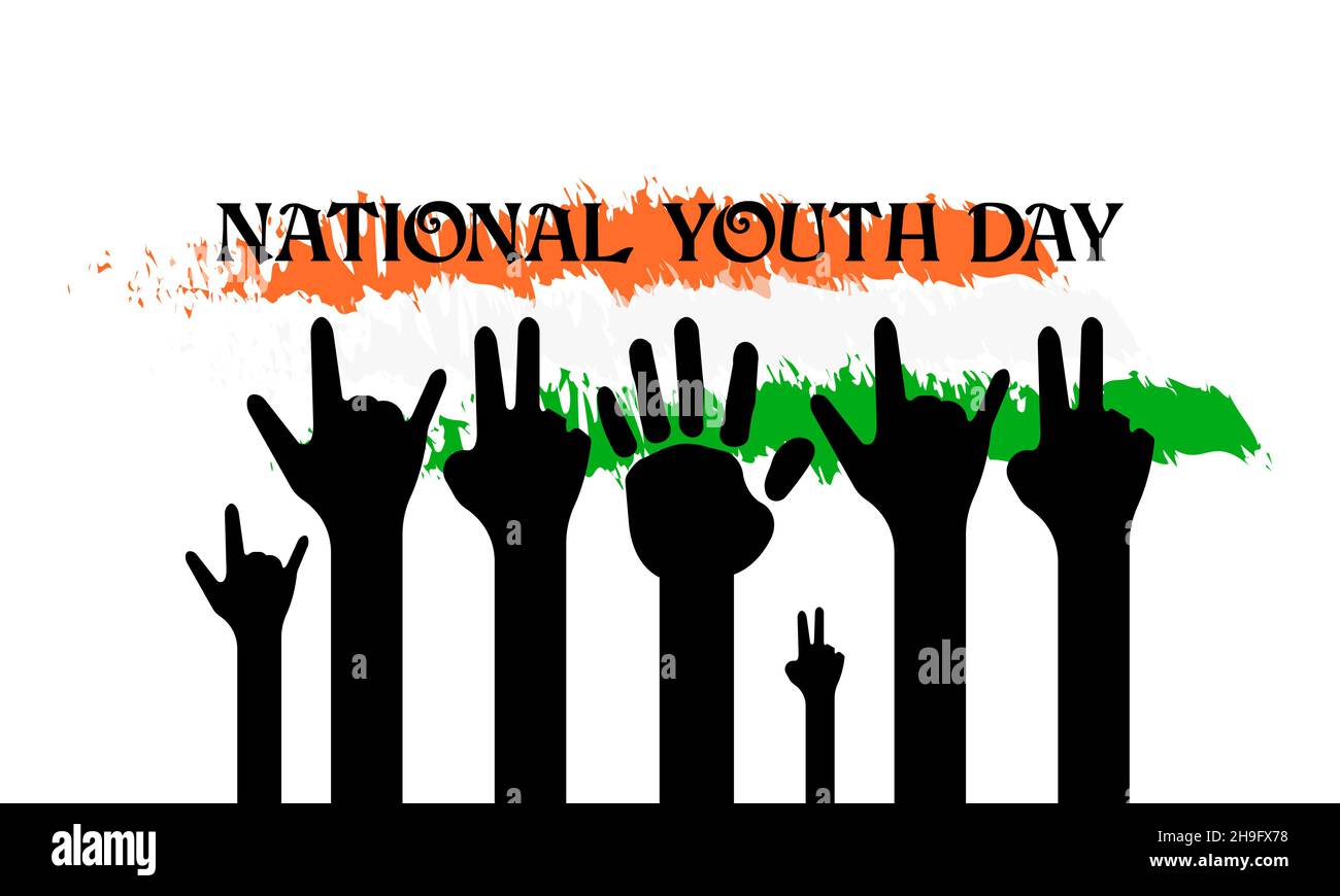National youth day vector template. January 12 design for national