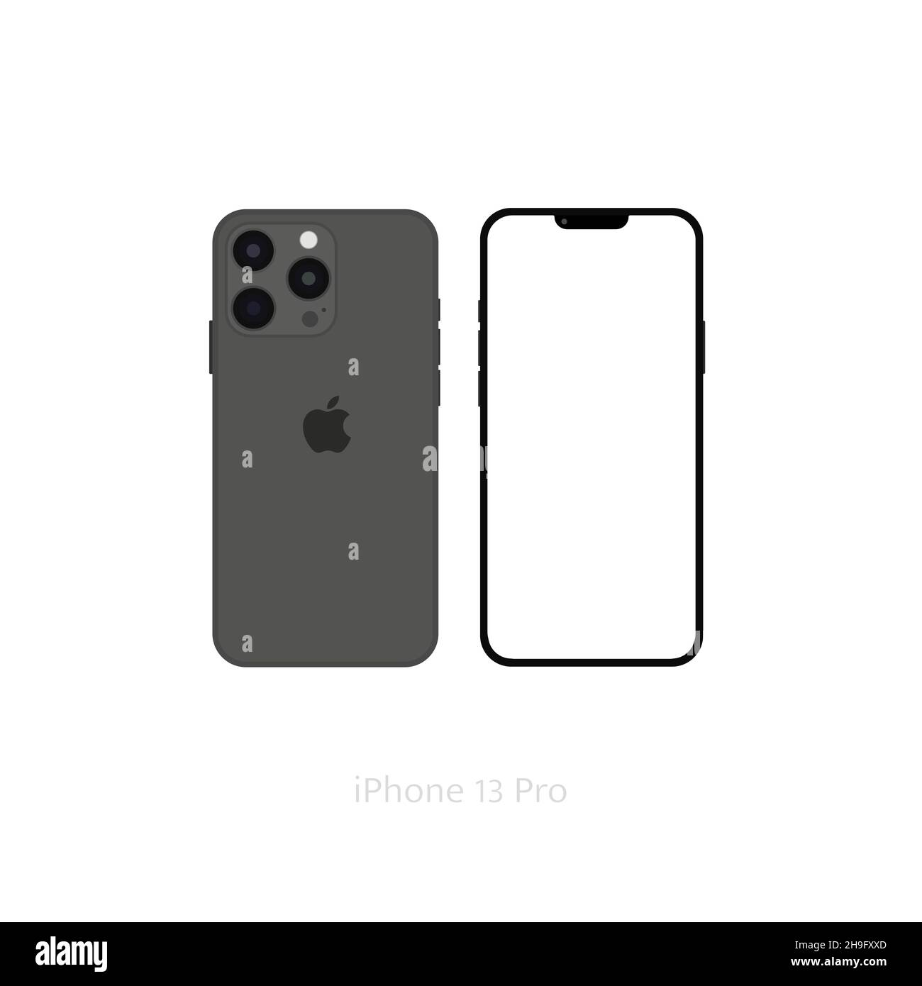 Realistic black iPhone 13 pro mockup, Smartphone white screen, iPhone