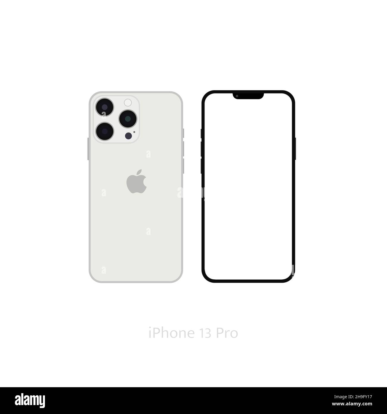 Realistic white iPhone 13 pro mockup, Smartphone white screen, iPhone Stock Photo