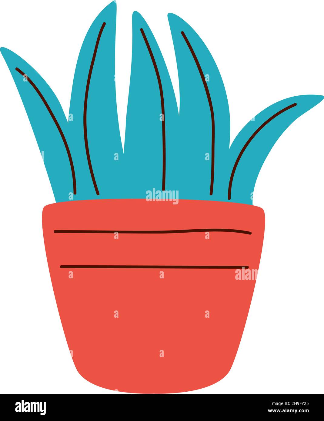 houseplant in orange pot icon Stock Vector Image & Art - Alamy