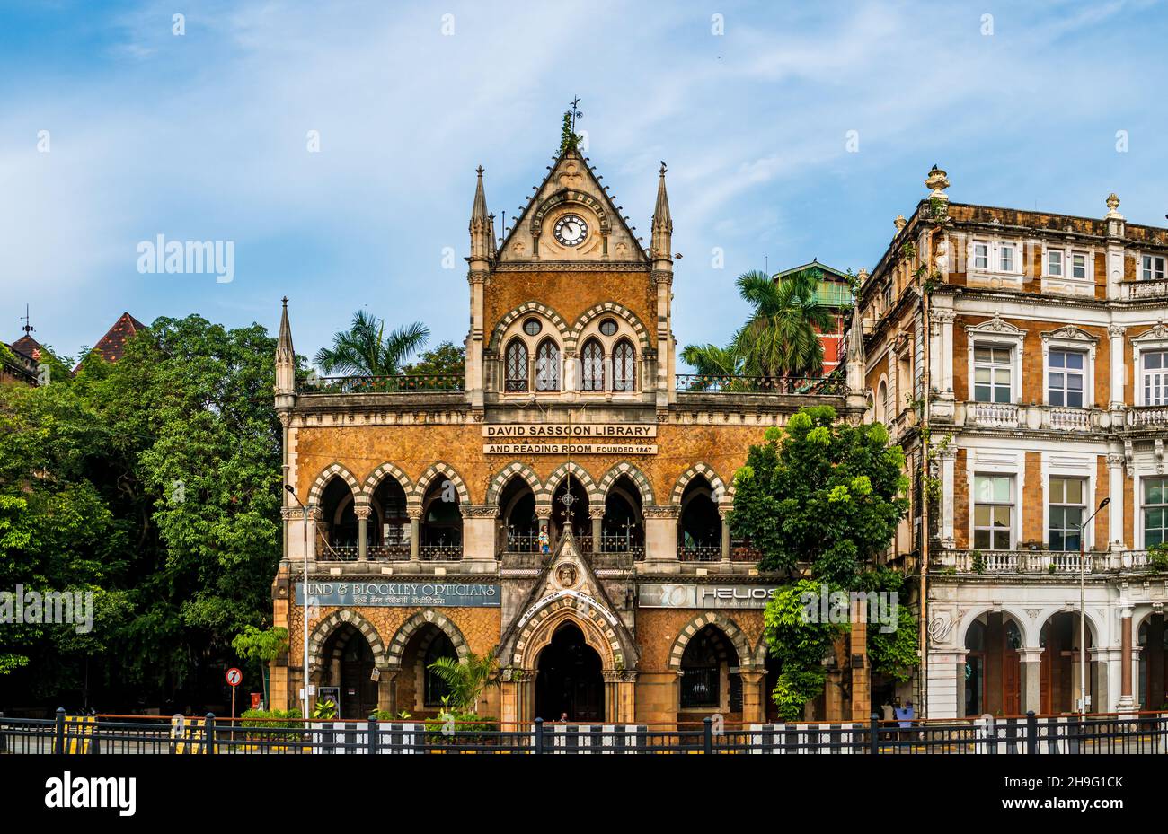MUMBAI, INDIA - October 2, 2021  : The David Sassoon Library and Reading Room, the first building to come up at the southern end of the Esplanade, has Stock Photo