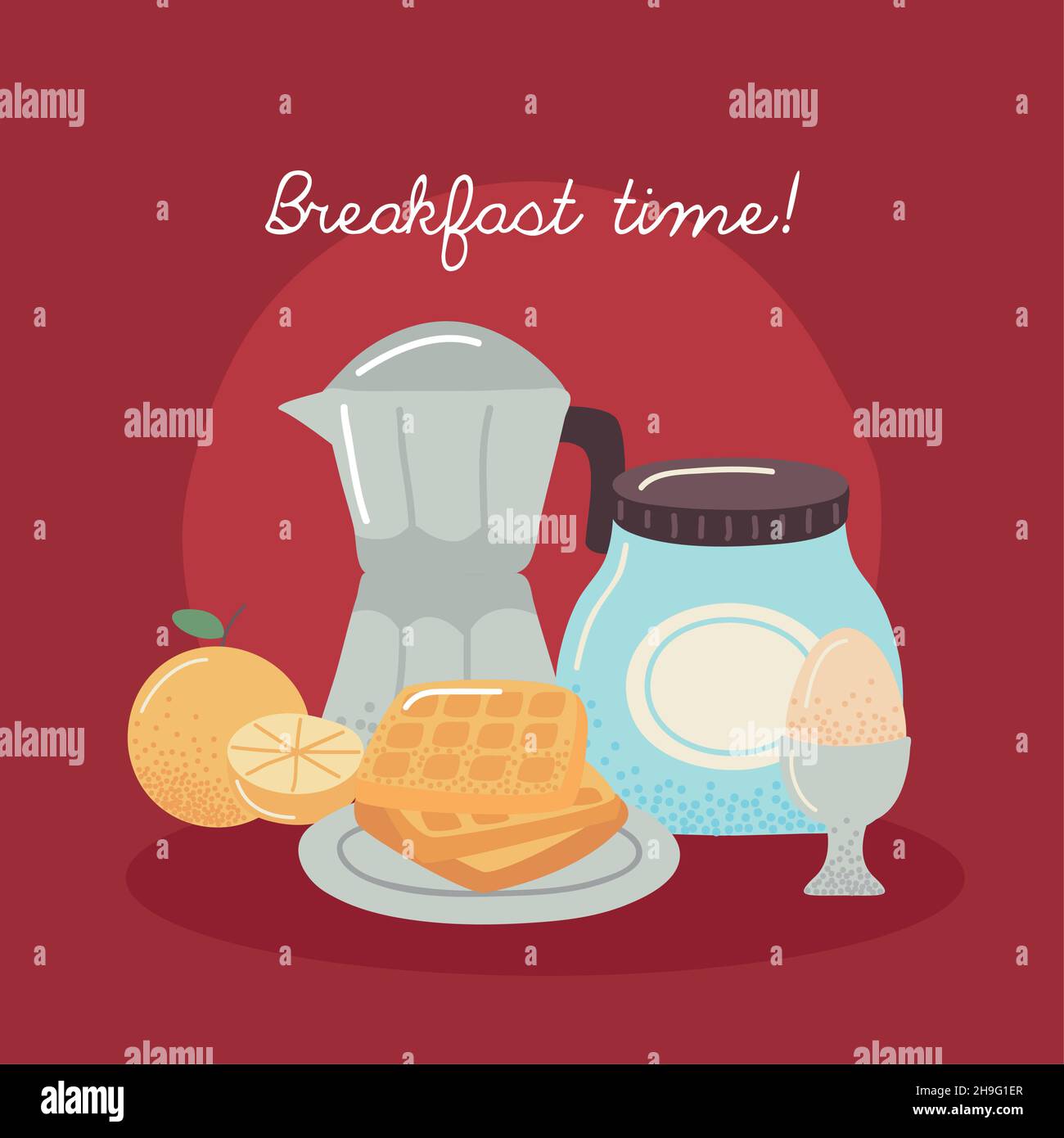 breakfast time lettering and food Stock Vector Image & Art - Alamy
