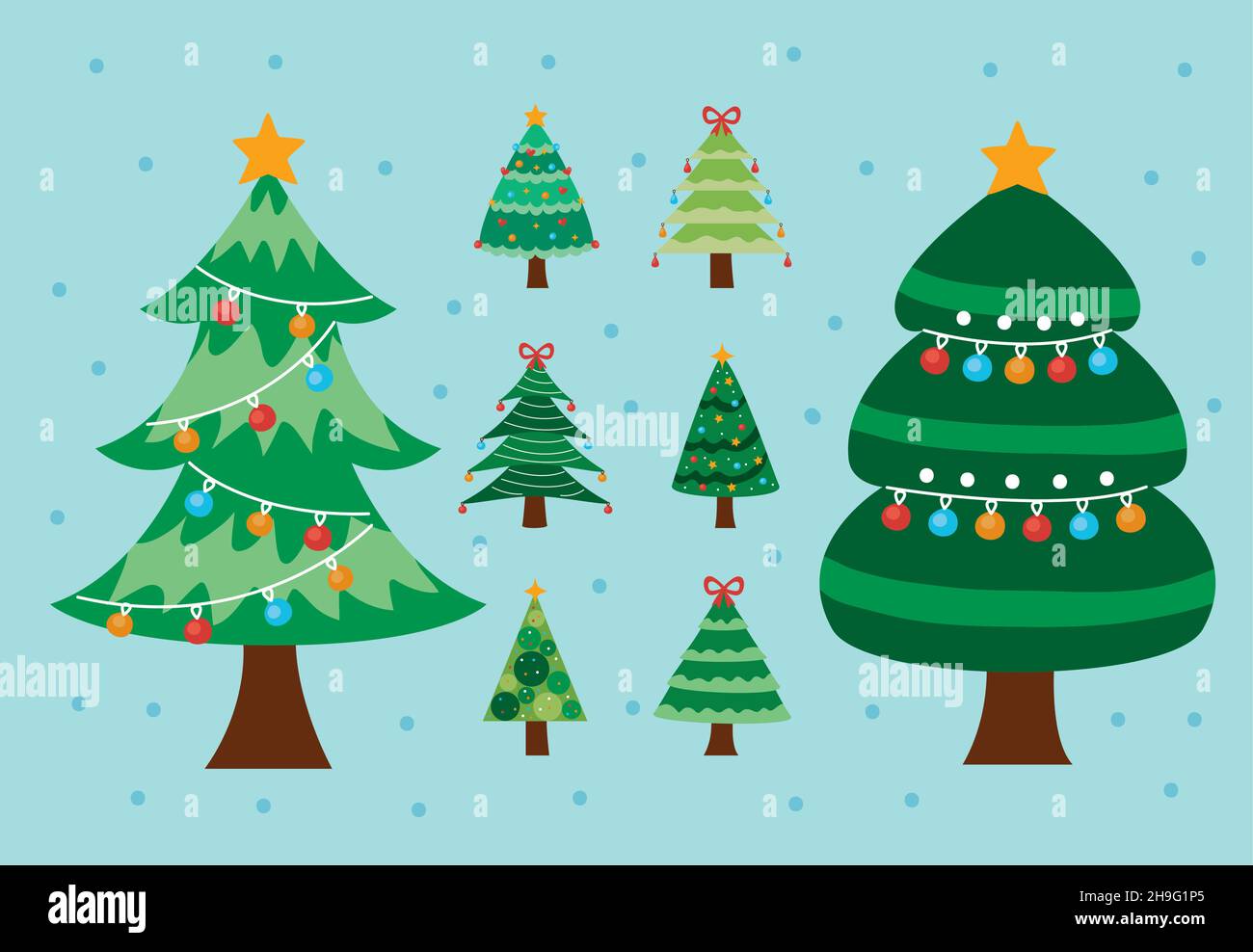 christmas trees set eigth icons Stock Vector Image & Art - Alamy