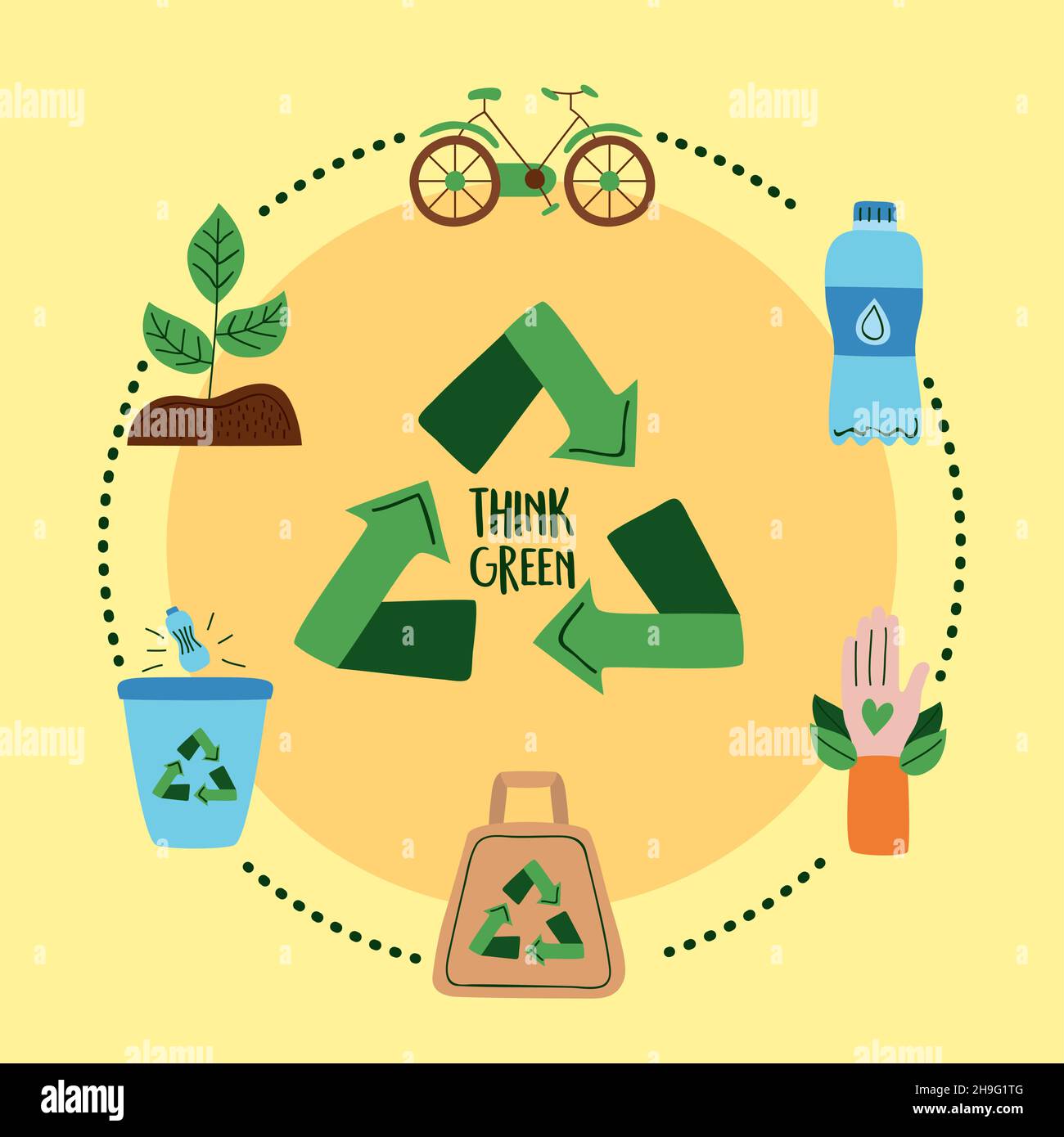 seven eco friendly set icons Stock Vector