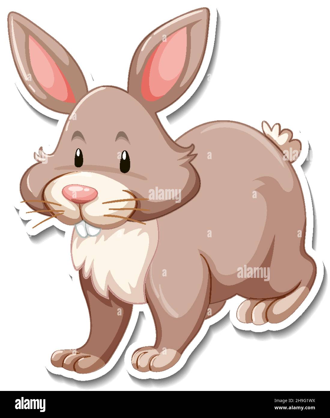 Rabbit cartoon character on white background illustration Stock Vector ...