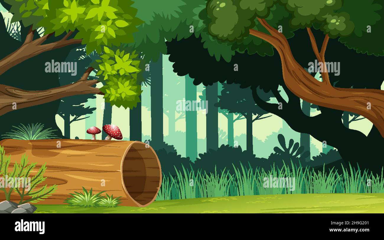 Nature forest landscape background illustration Stock Vector Image ...