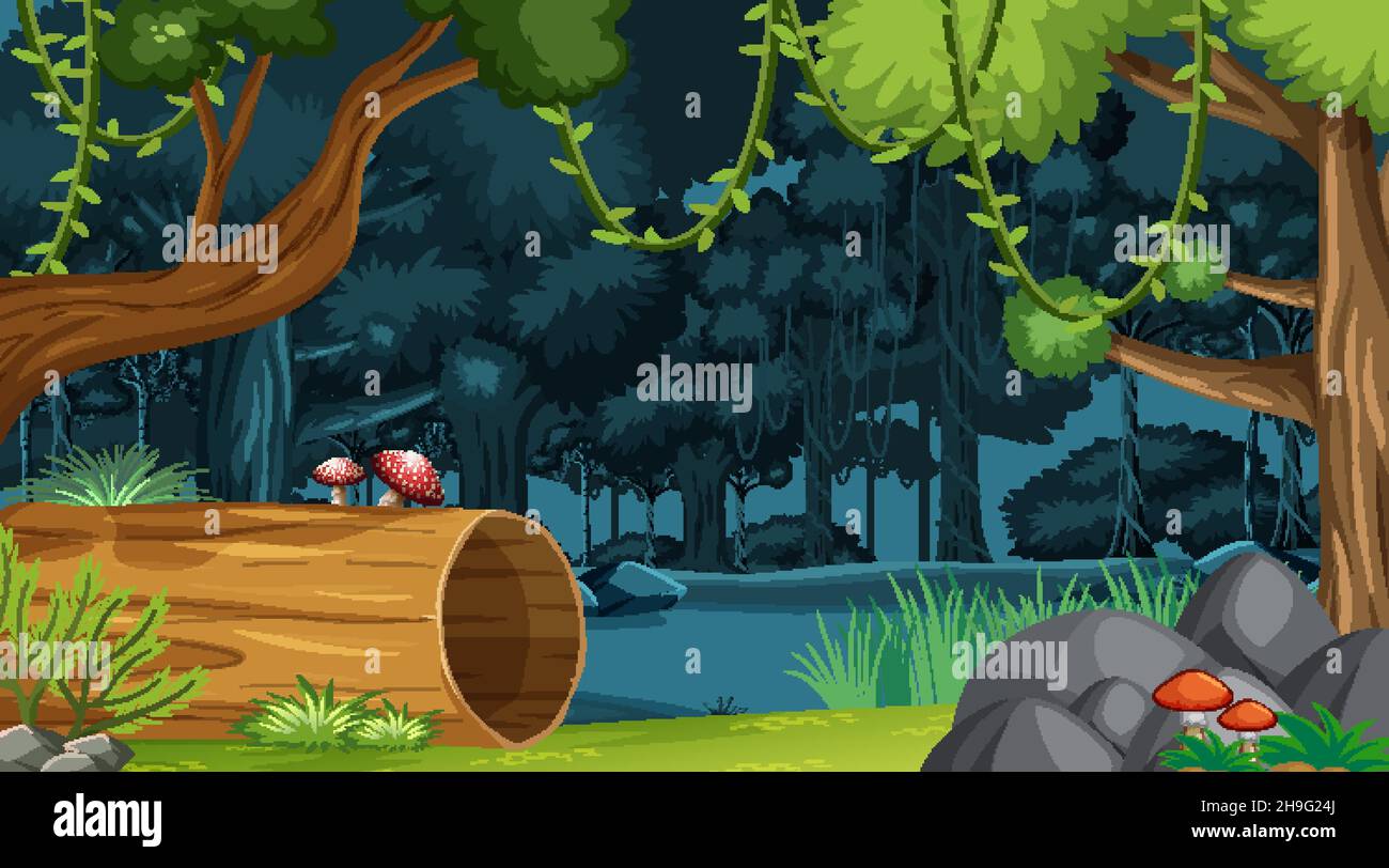 Nature forest landscape background illustration Stock Vector Image ...