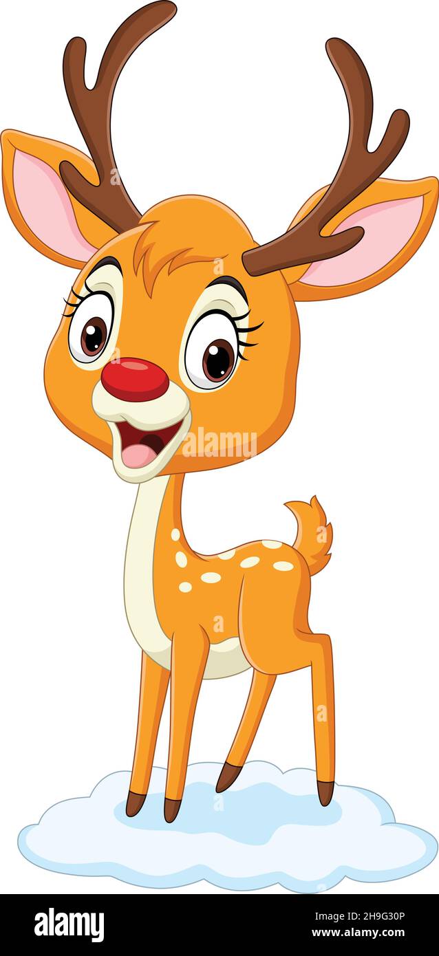 Cartoon little deer on white background Stock Vector Image & Art - Alamy
