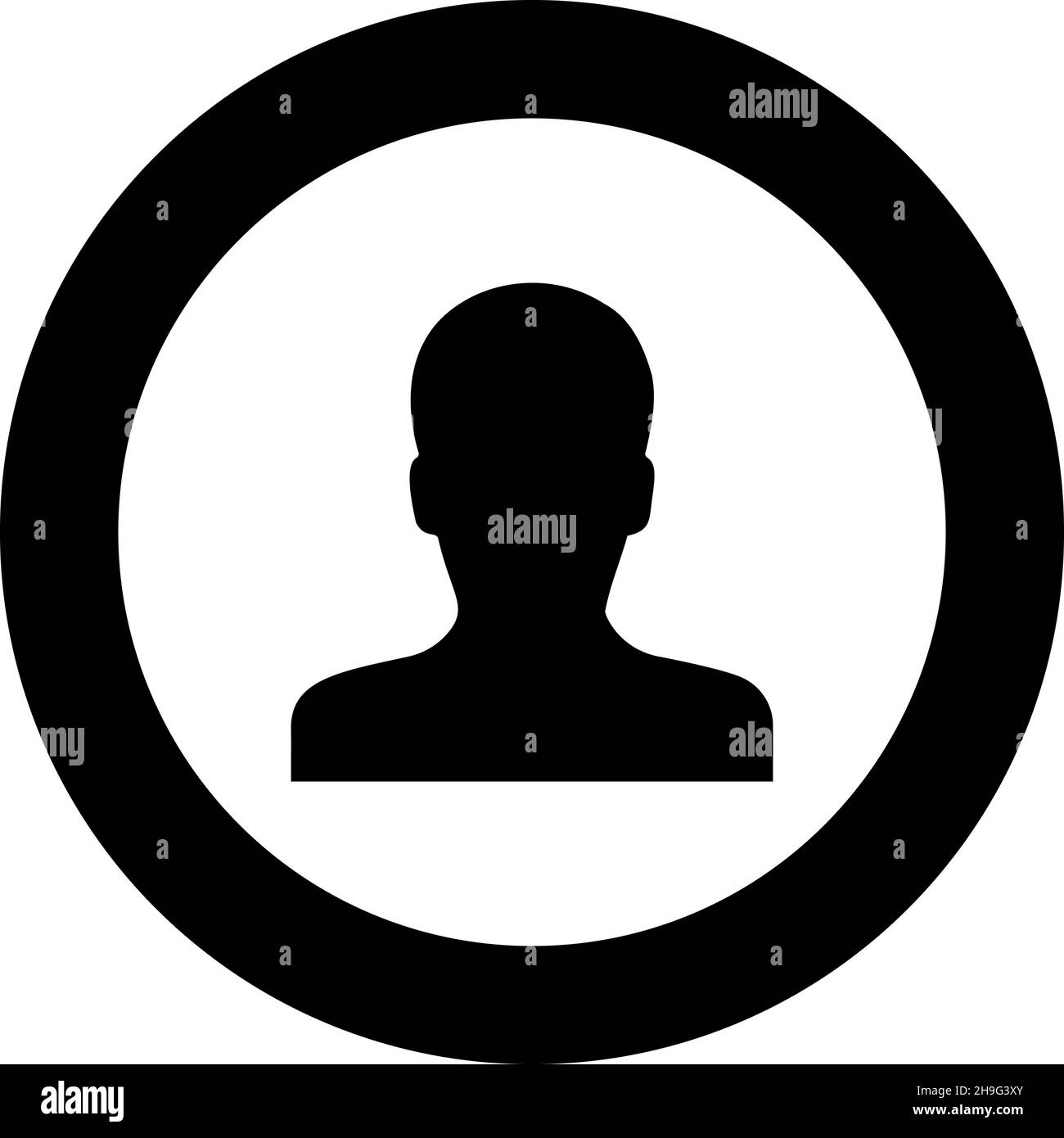 Avatar man face silhouette User sign Person profile picture male icon in  circle round black color vector illustration image solid outline style  simple Stock Vector Image & Art - Alamy