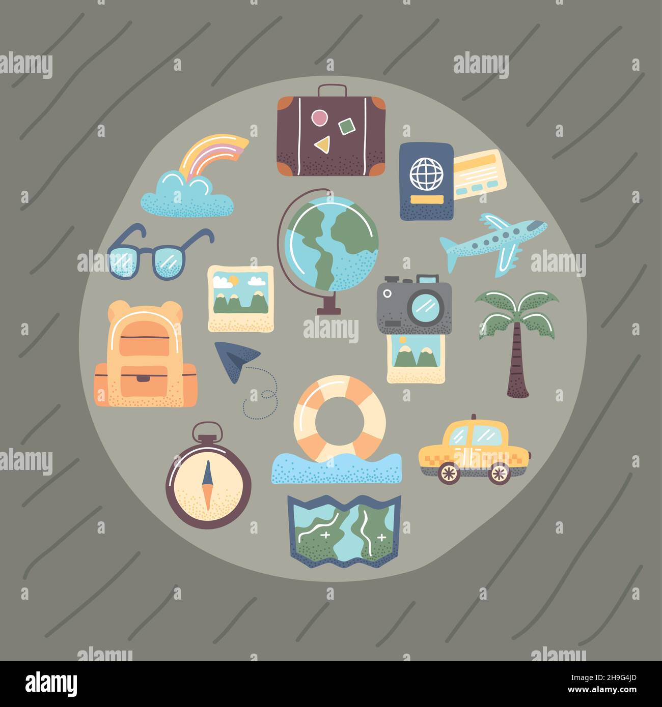 travel icons in circle frame Stock Vector Image & Art - Alamy