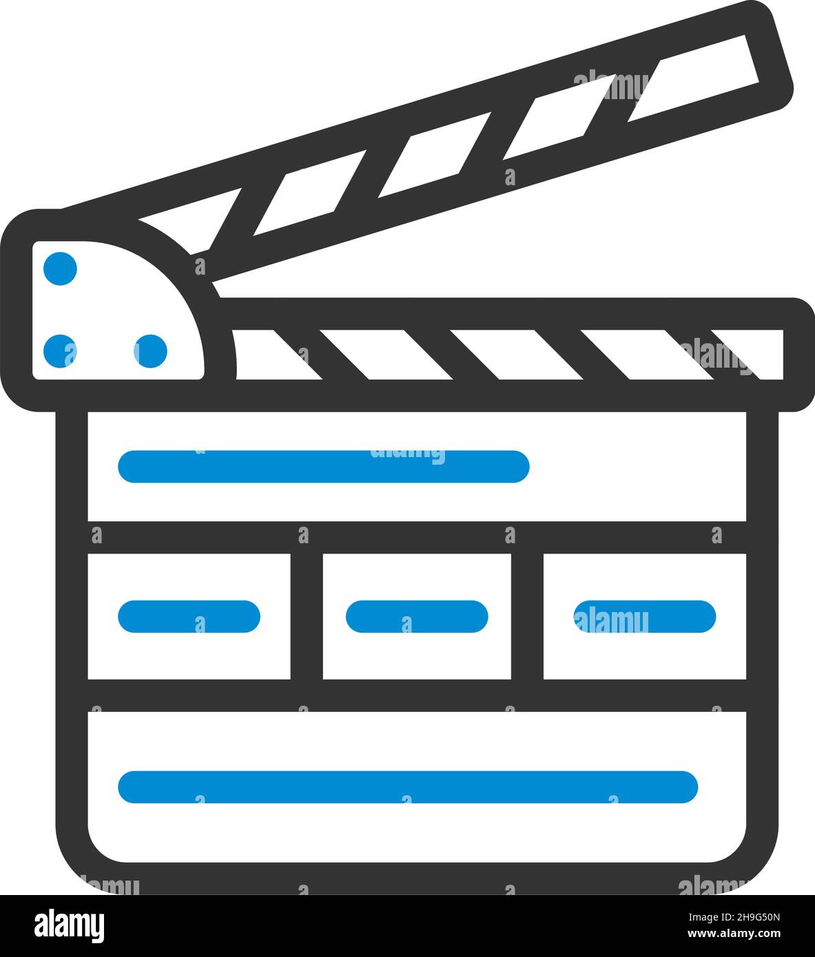 Clapperboard Icon. Bold outline design with editable stroke width. Vector Illustration. Stock Vector