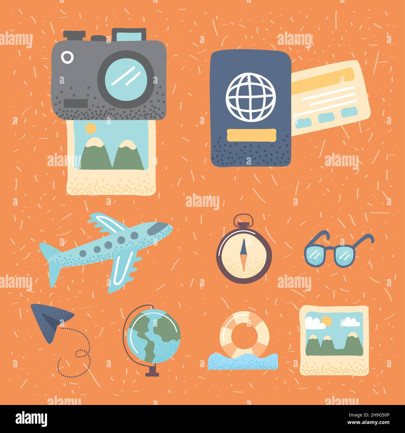 travel lifestyle set nine icons Stock Vector Image & Art - Alamy