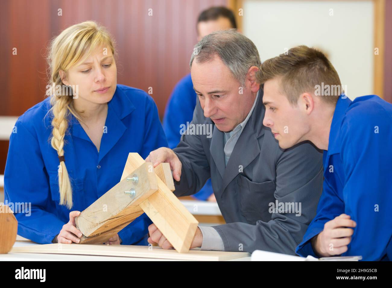 working with wood Stock Photo