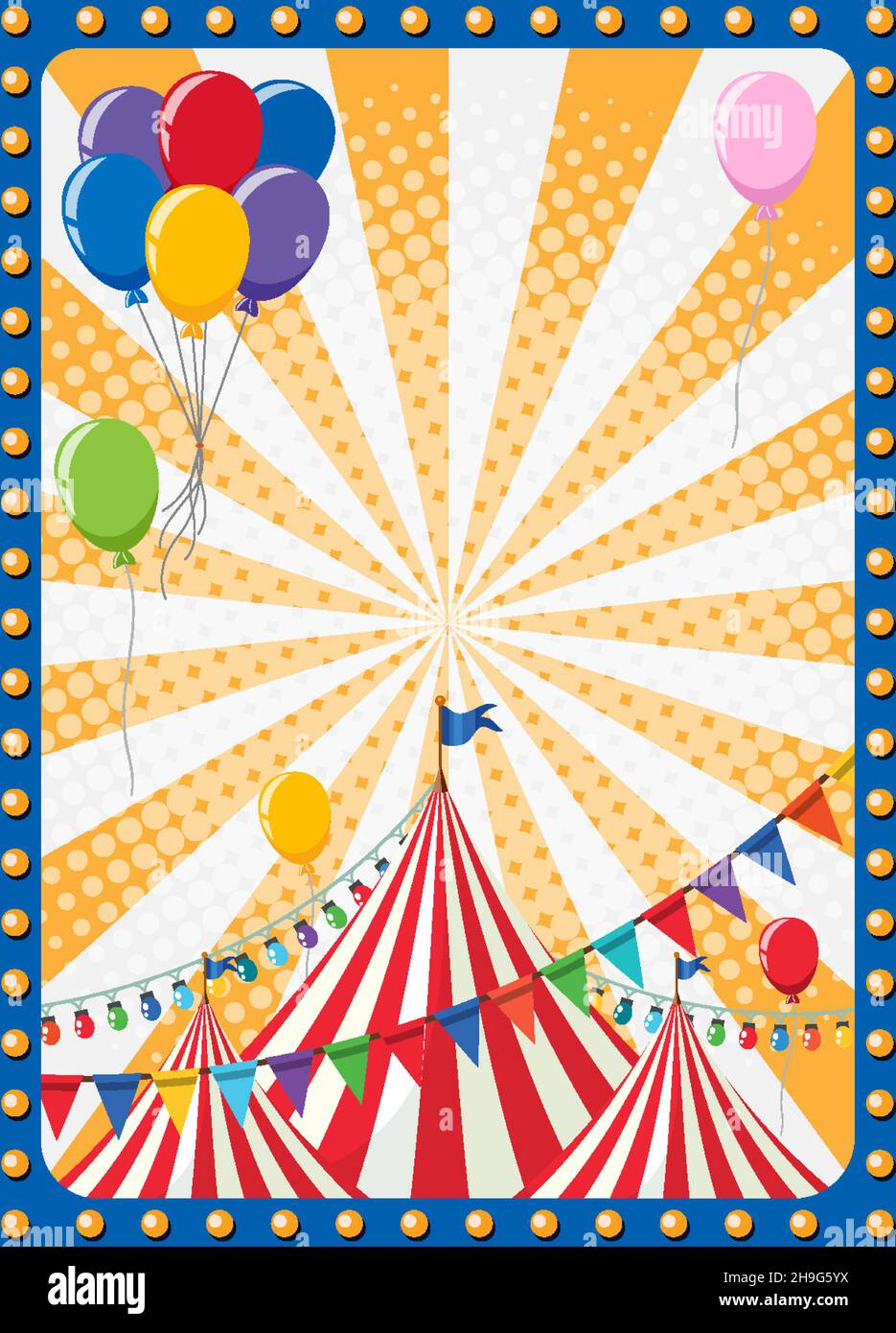 Circus poster background with circus dome tent illustration Stock ...