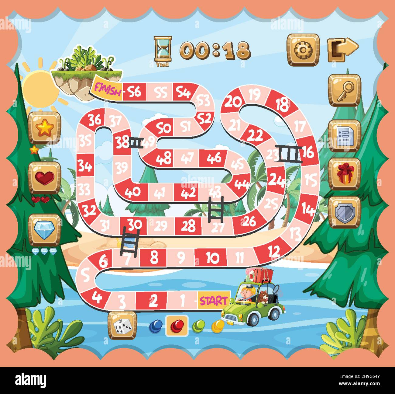 Counting number game template for kid illustration Stock Vector Image ...