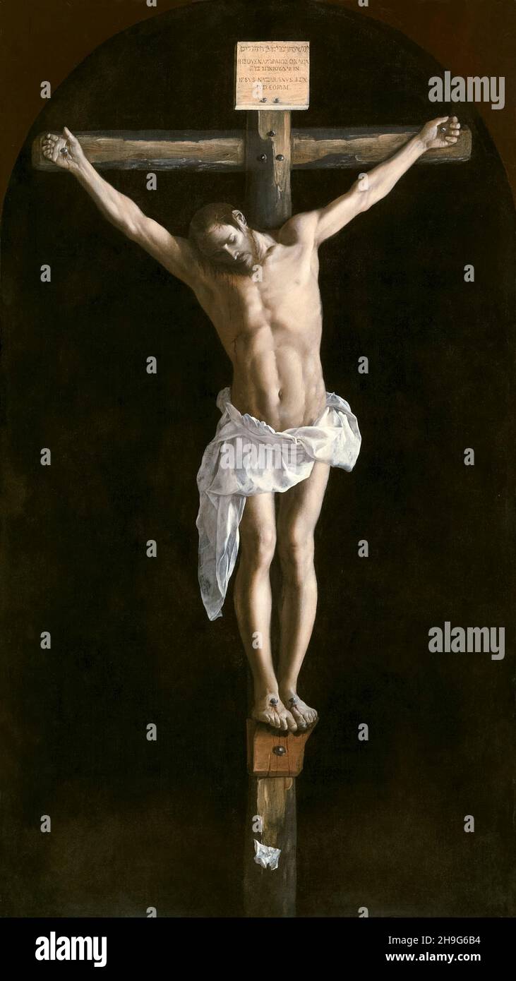 The Crucifixion, painting by Francisco de Zurbarán, 1627 Stock Photo