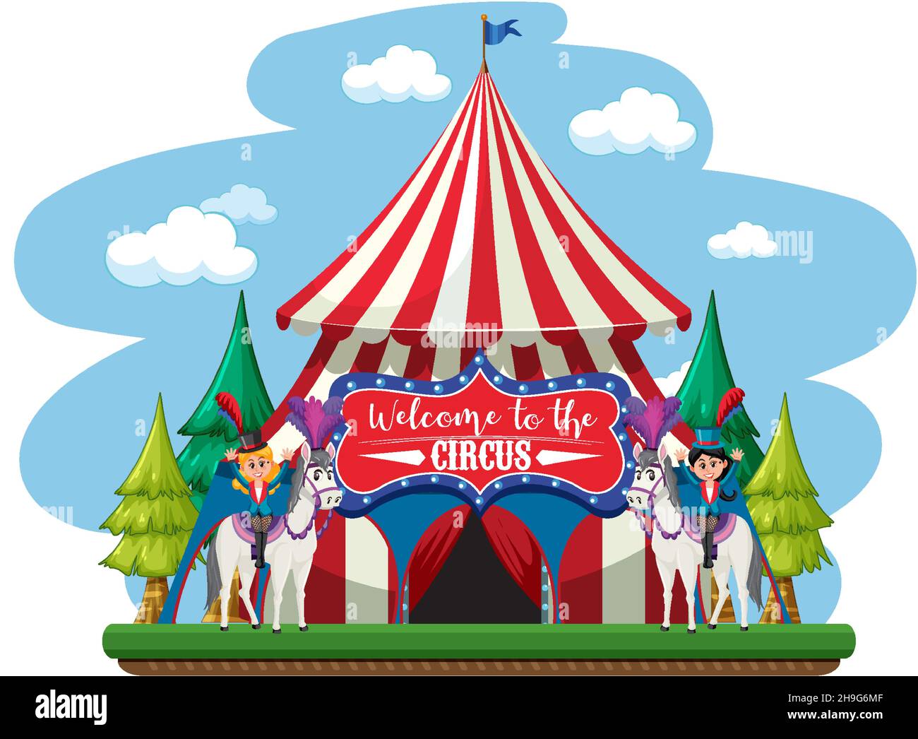 Circus dome on white background illustration Stock Vector Image & Art ...