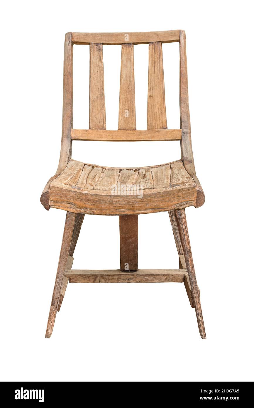 Wooden chair isolated on white background with clipping path Stock ...