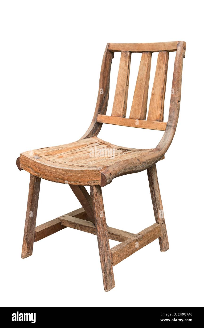 Wooden chair isolated on white background with clipping path Stock ...