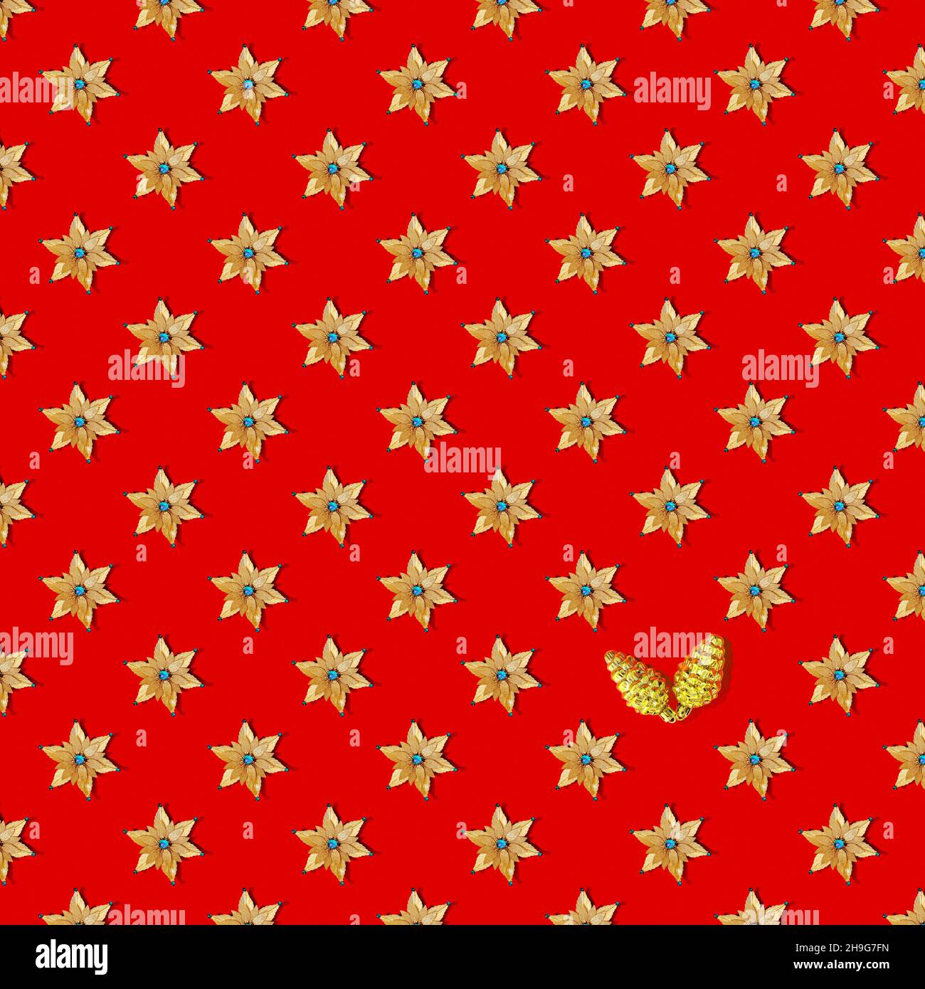 Seamless Christmas texture stars on a red background. Pattern Stock ...