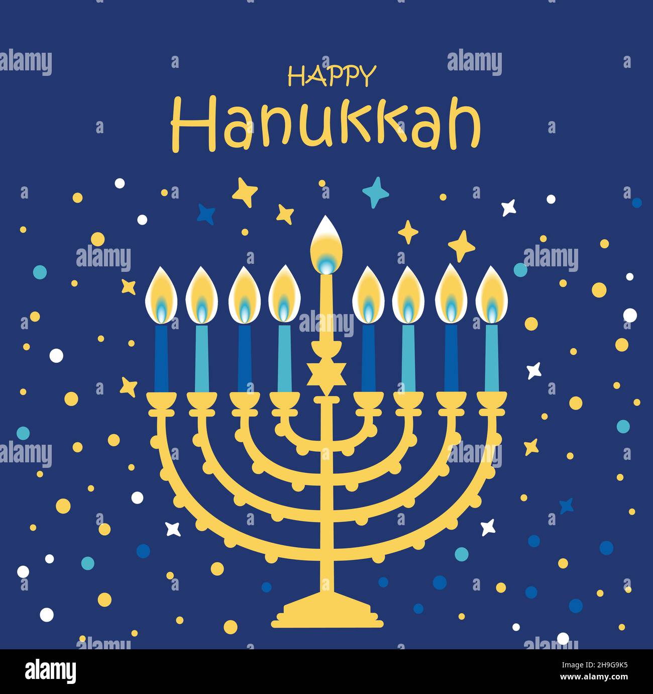 Jewish holiday Hanukkah greeting card traditional Stock Vector Image & Art Alamy
