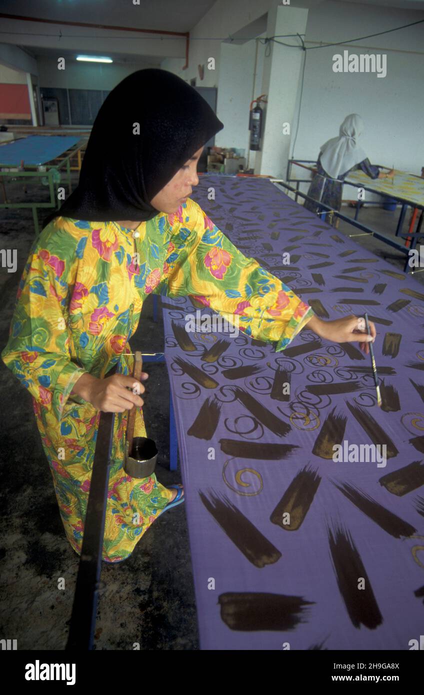 a Batik Textile painting and production in a Factory in the city of
