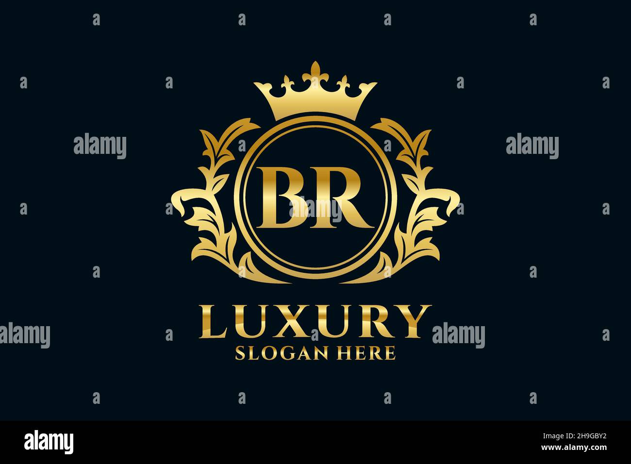 BR Letter Royal Luxury Logo template in vector art for luxurious ...