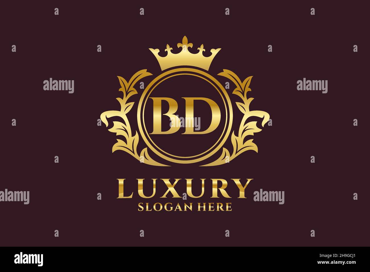 BD Letter Royal Luxury Logo template in vector art for luxurious ...