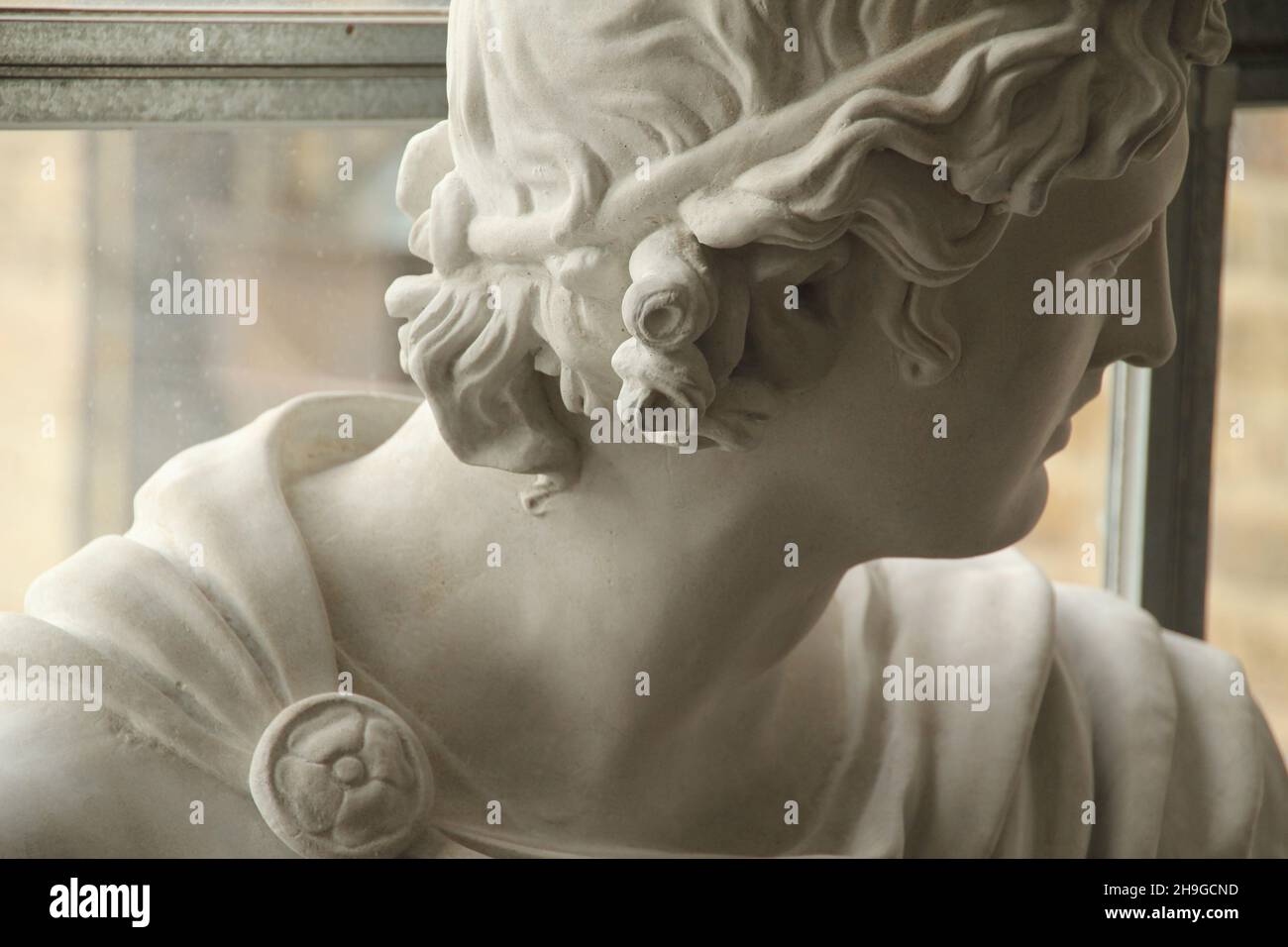 Closeup shot of a sculpture of Apollo Stock Photo