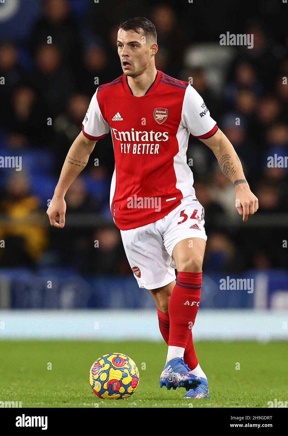 Liverpool, UK. 6th Dec, 2021. Granit Xhaka of Arsenal during the Premier League match at Goodison Park, Liverpool. Picture credit should read: Darren Staples/Sportimage Credit: Sportimage/Alamy Live News Stock Photo