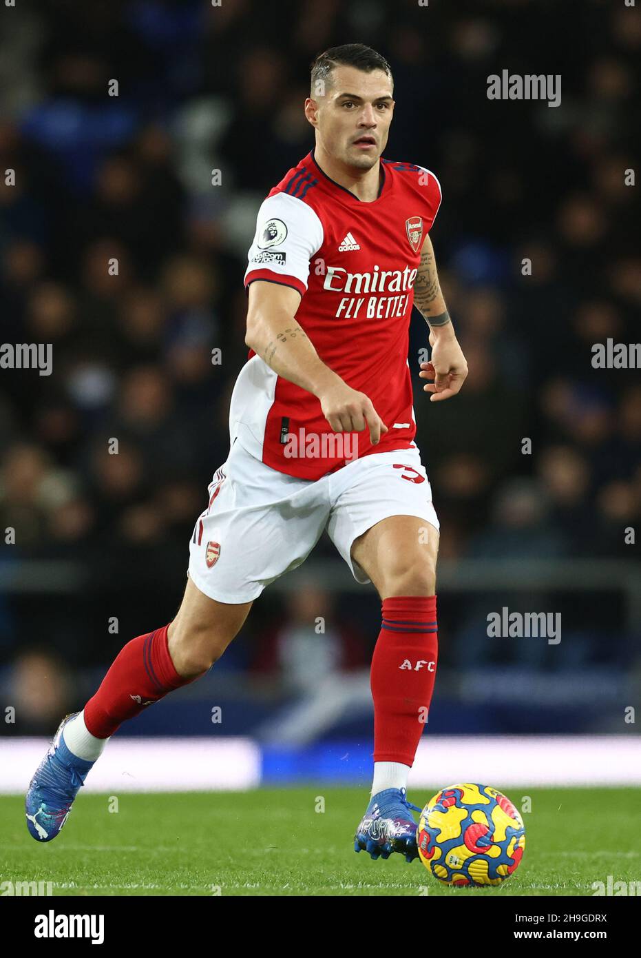 Liverpool, UK. 6th Dec, 2021. Granit Xhaka of Arsenal during the Premier League match at Goodison Park, Liverpool. Picture credit should read: Darren Staples/Sportimage Credit: Sportimage/Alamy Live News Stock Photo