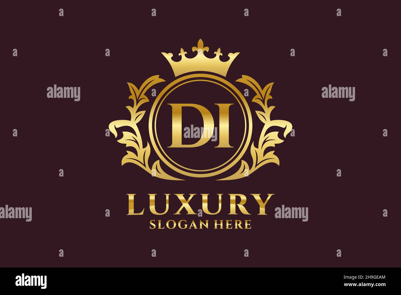 DI Letter Royal Luxury Logo template in vector art for luxurious ...