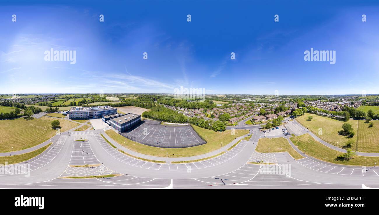 Cleckheaton UK, 29th May 2020 360 Degree panoramic sphere aerial photo