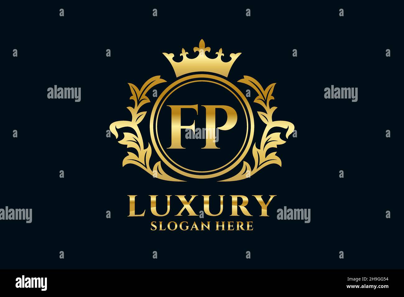 FP Letter Royal Luxury Logo template in vector art for luxurious ...