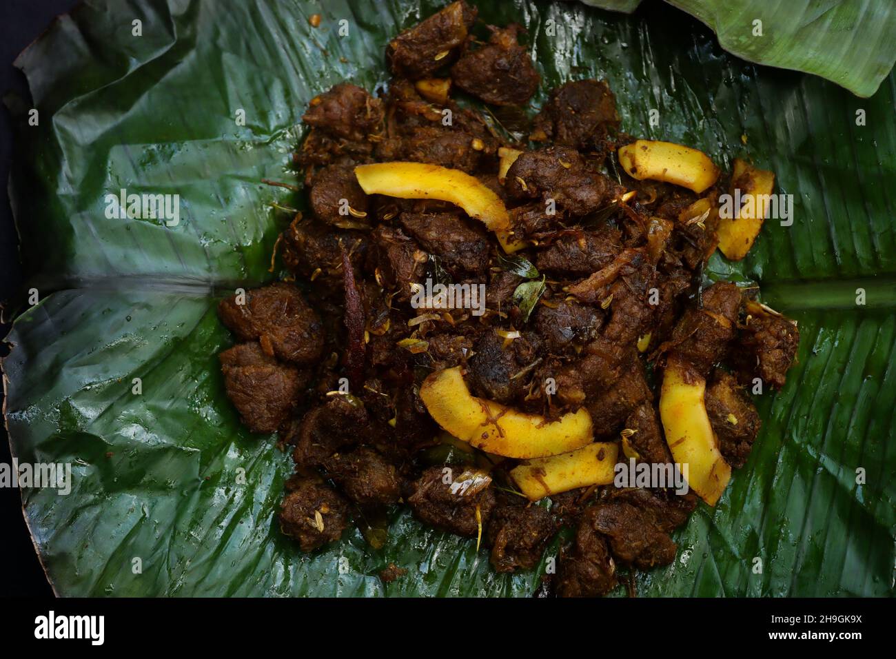 beef fry beef curry kerala style beef fry and beef curry Stock Photo