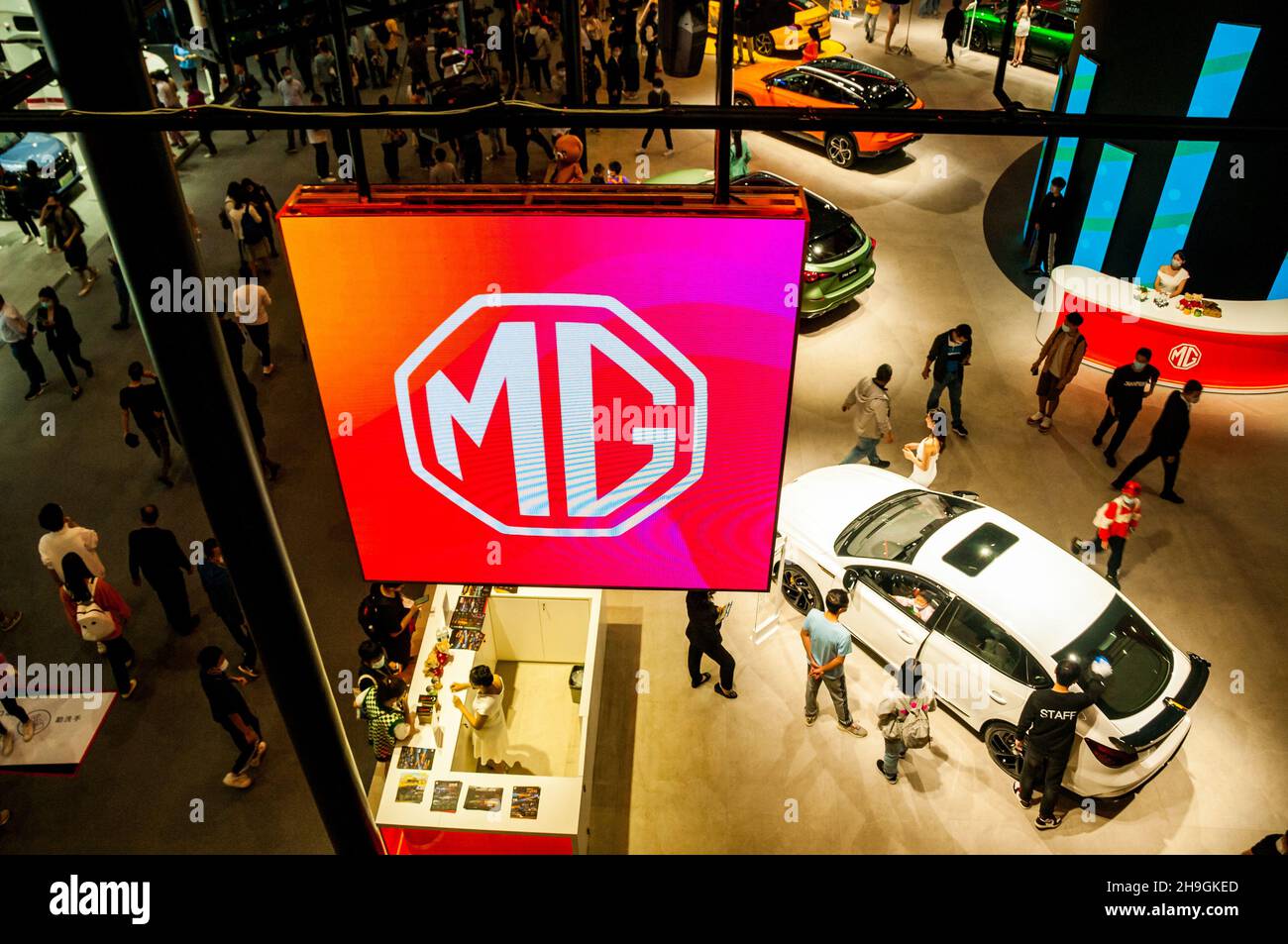 MG stand at the 2021 Guangzhou Auto Show, China Stock Photo Alamy