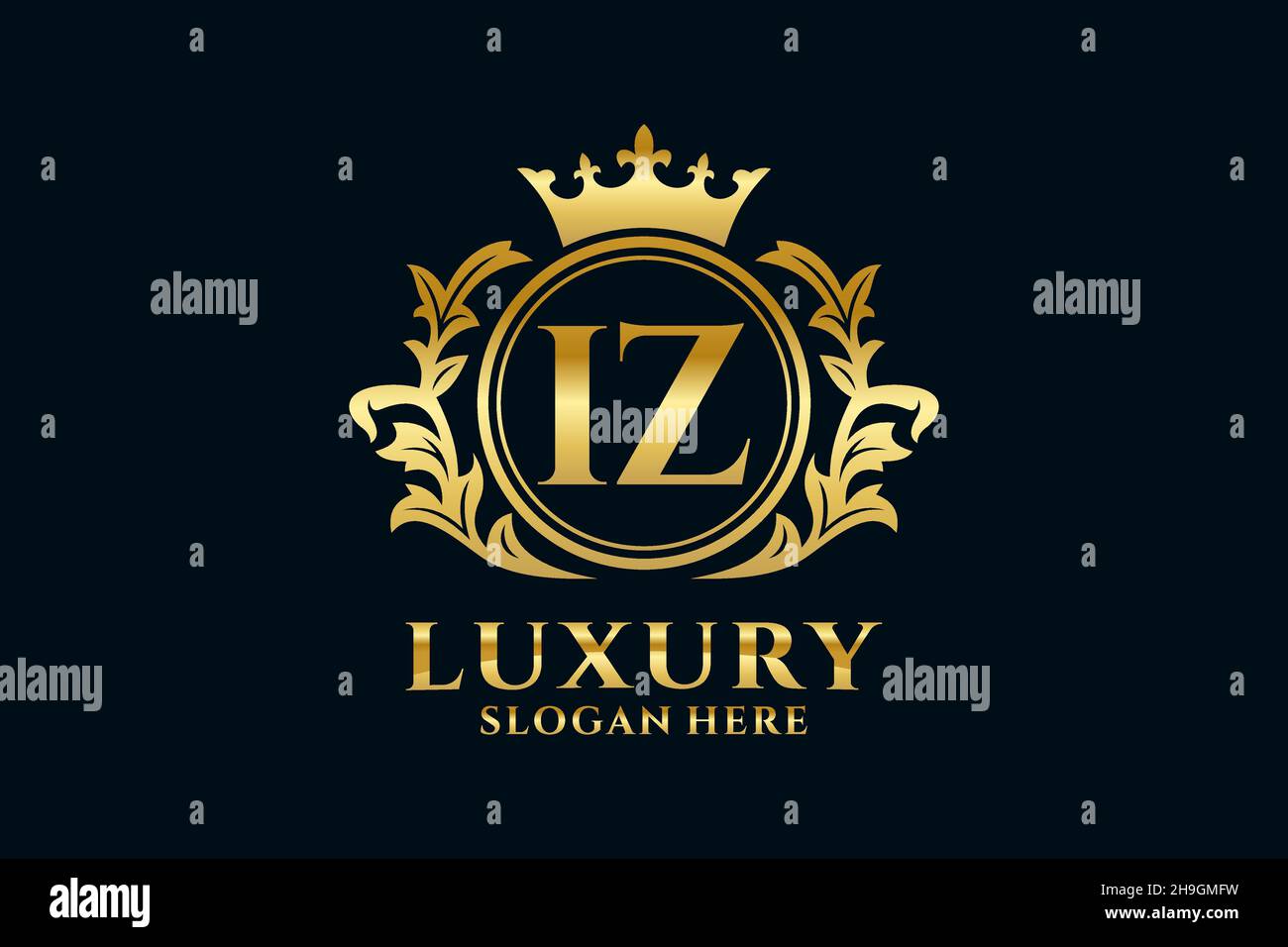 IZ Letter Royal Luxury Logo template in vector art for luxurious ...