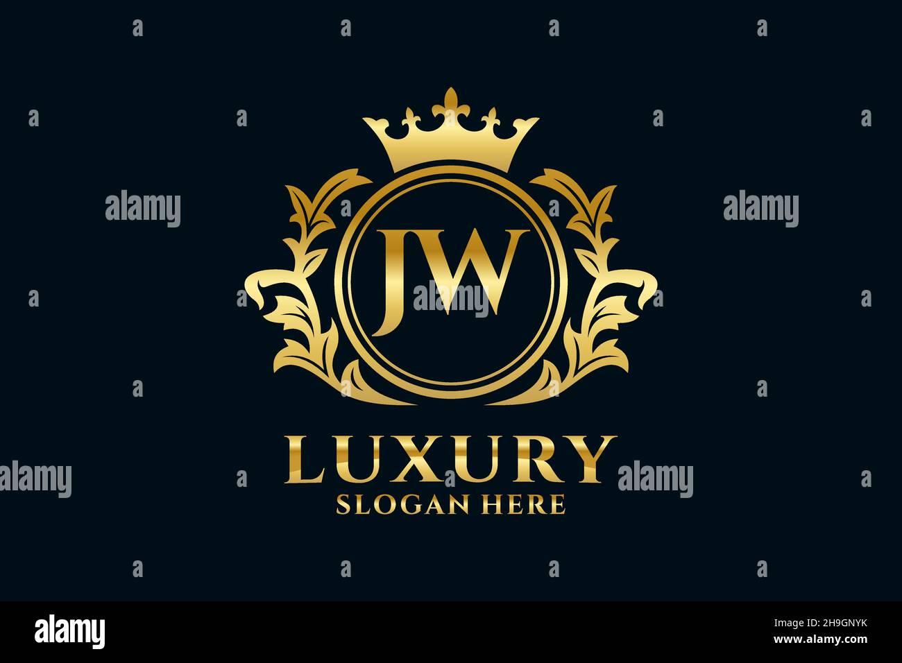 JW Letter Royal Luxury Logo template in vector art for luxurious ...