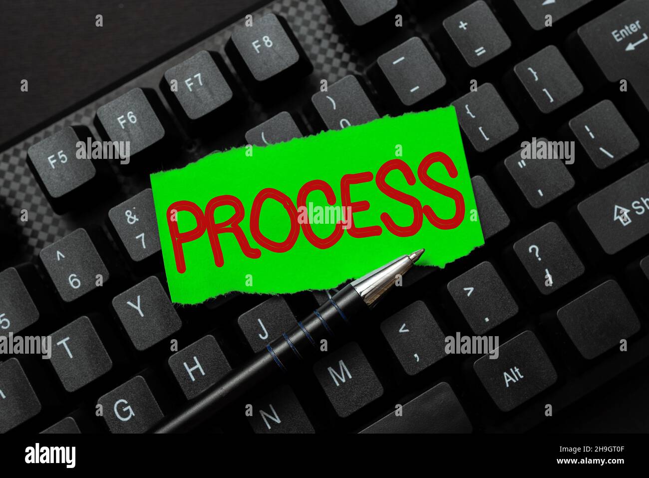Handwriting text Process. Word Written on Standard procedures how to ...