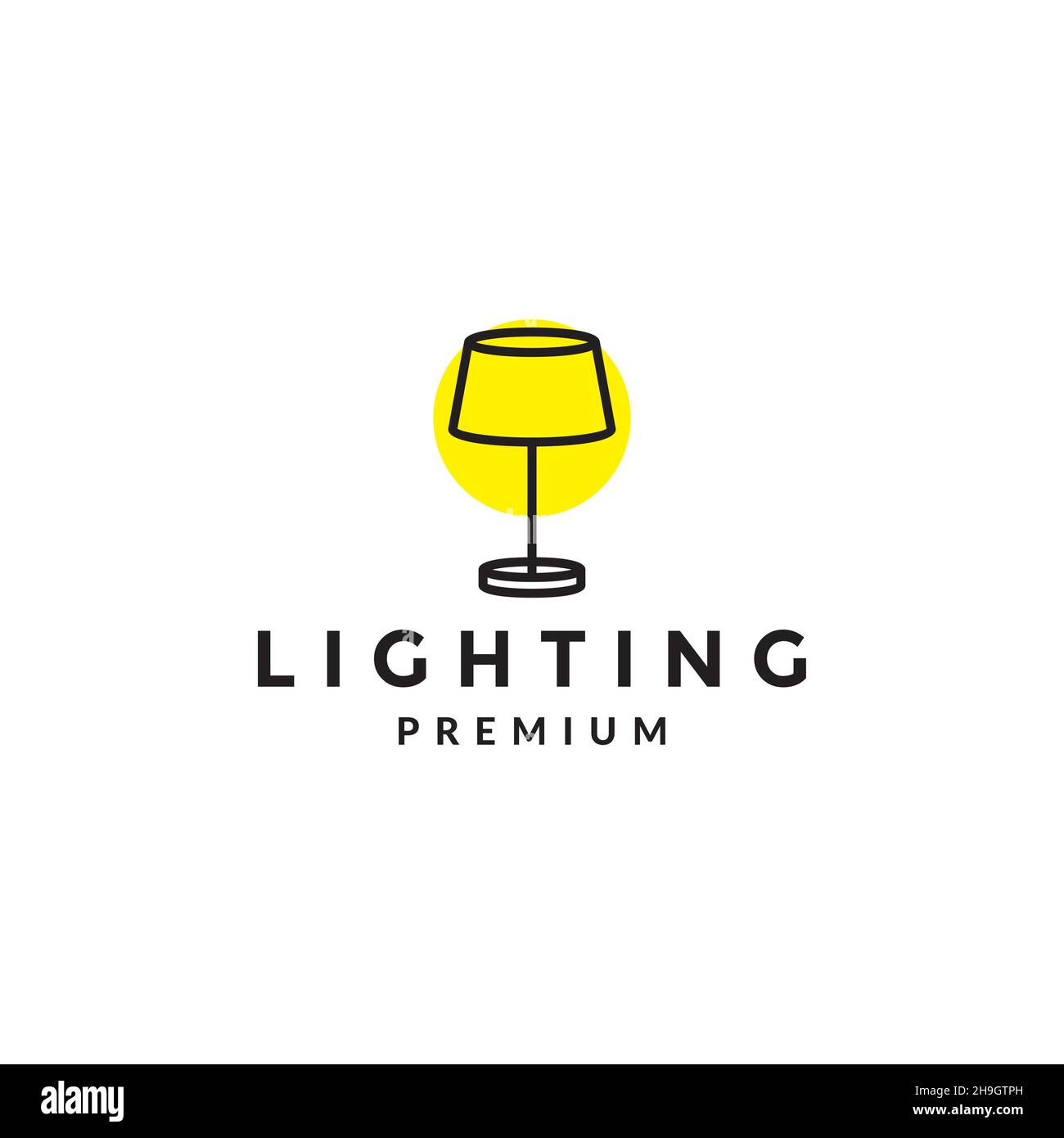 simple futuristic interior lighting table logo symbol icon vector