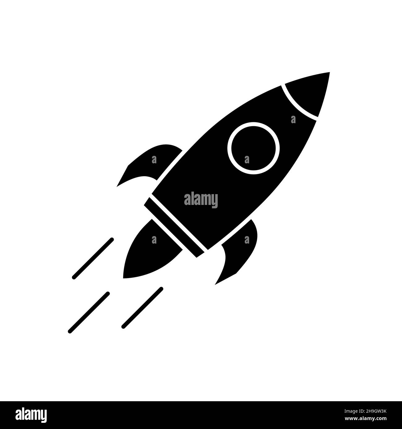 Rocket icon. Rocket ship in flat style. Vector illustration. Startup ...