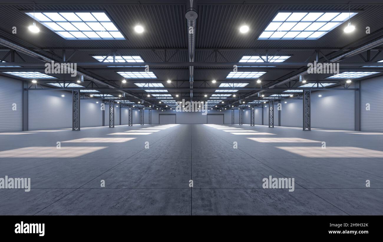 3D render of empty exhibition space. backdrop for exhibitions and events. Tile floor. Marketing mock up. Stock Photo