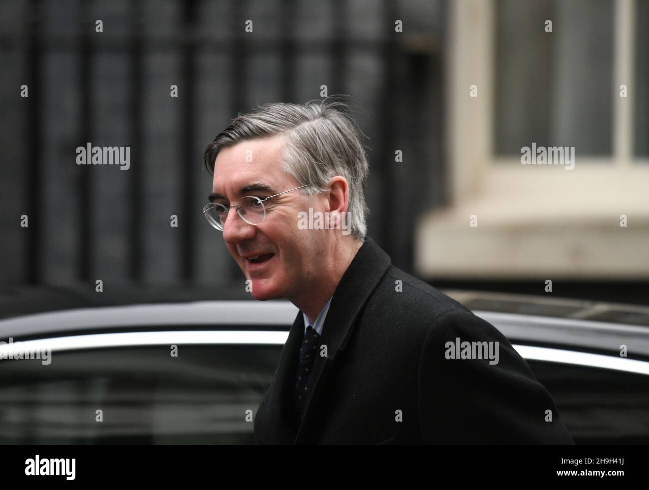 Downing Street, London, UK. 7 December 2021. Jacob Rees-Mogg MP, Lord President of the Council, Leader of the Commons in Downing Street for weekly cabinet meeting. Credit: Malcolm Park/Alamy Live News. Stock Photo