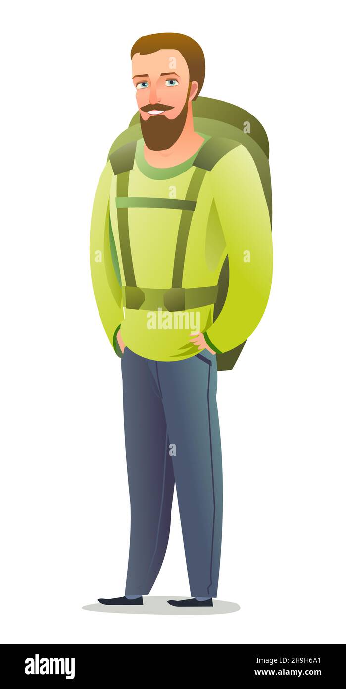 Happy tourist man backpack Stock Vector Images Alamy Happy tourist man backpack Stock Vector Images Alamy