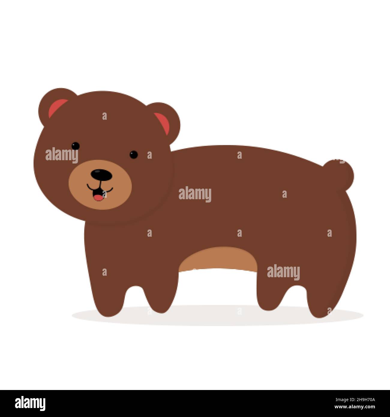A cute cartoon smiling brown bear art Stock Vector Image & Art - Alamy