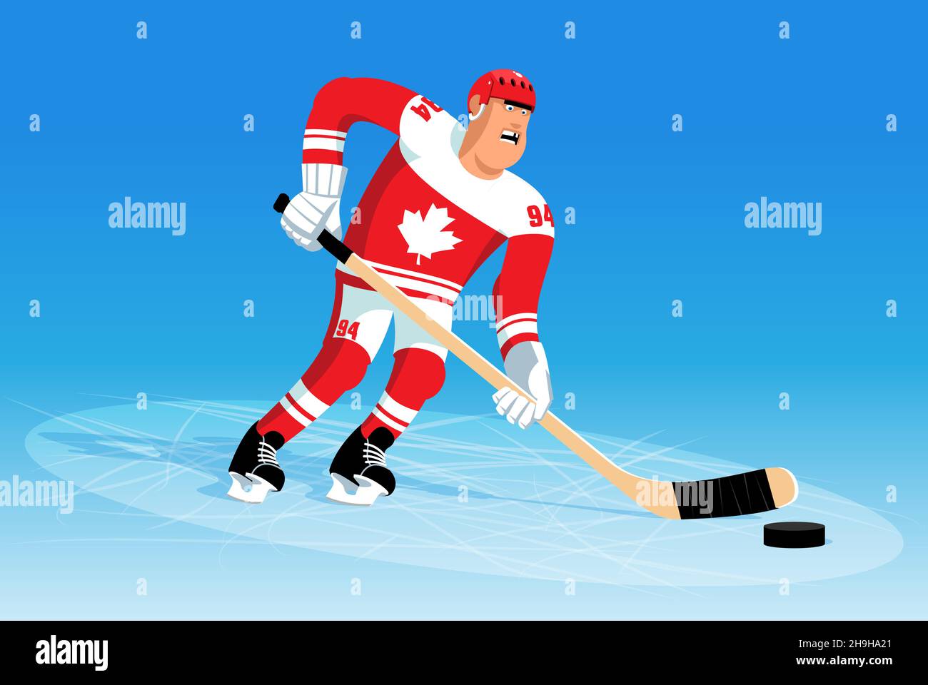 Hockey player is leading puck Stock Vector Image & Art Alamy